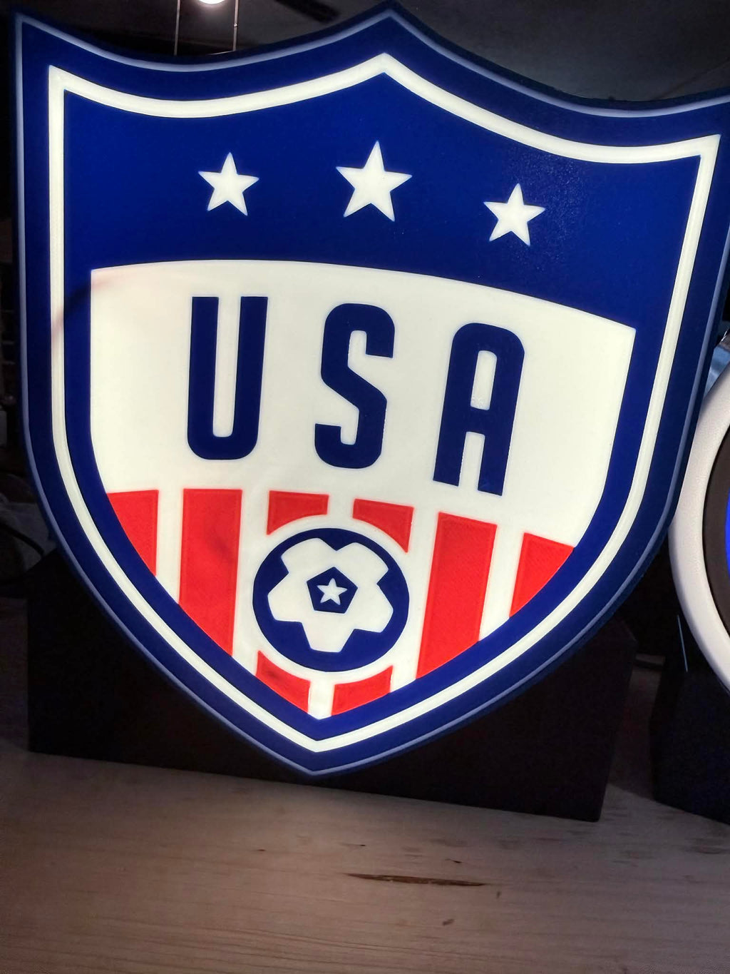 USA soccer lightbox sign